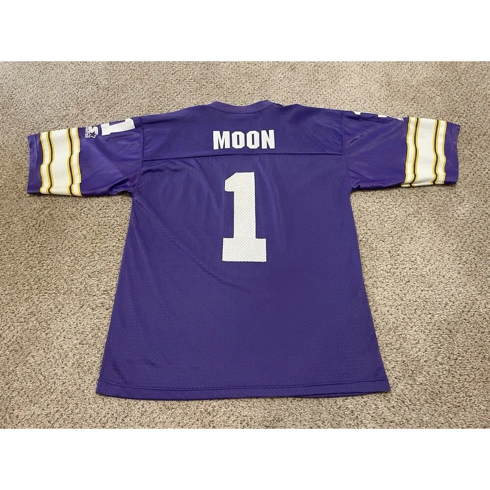 1990s Vintage Starter Minnesota Vikings Warren Moon Football Jersey Mens 48-XL